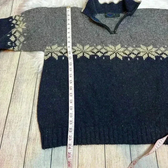 Vintage Etchings Fair Isle Wool Blend Grandpa Men’s Sweater Size XL - Picture 5 of 7